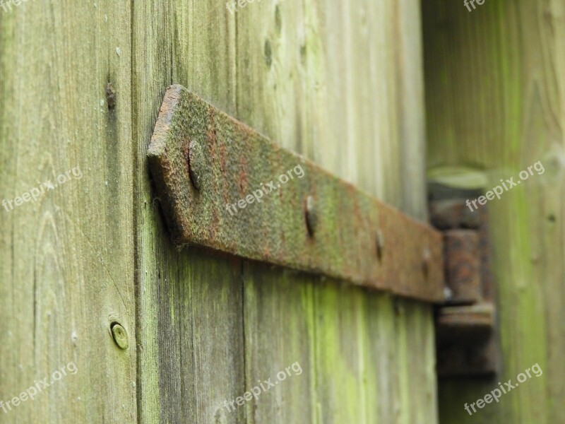 Hinge Rust Old Iron Wood