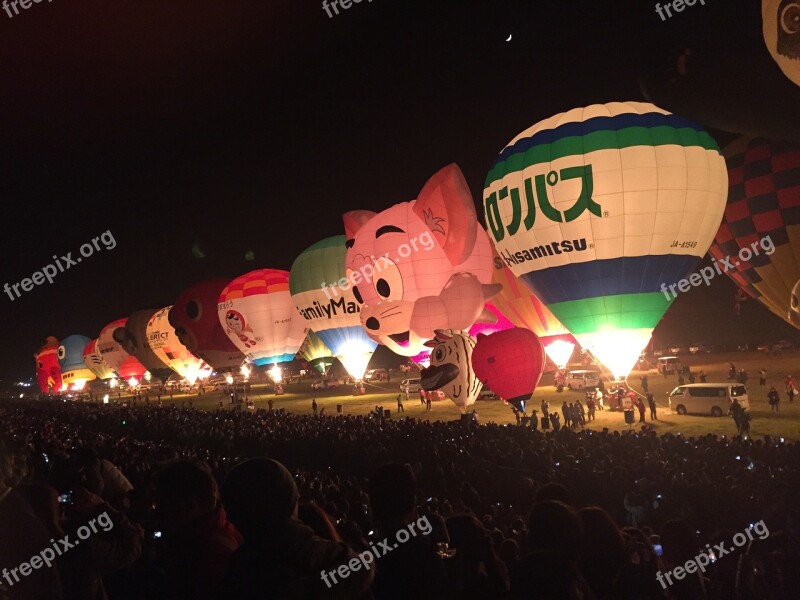 Hot Air Balloon Night Saga Free Photos