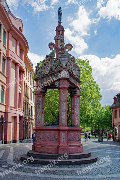 Mainz Sachsen Germany Market Fountain Fountain