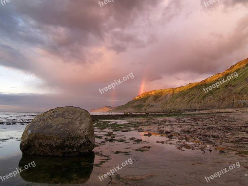 Runswick North Yorkshire Sea Coast Beach