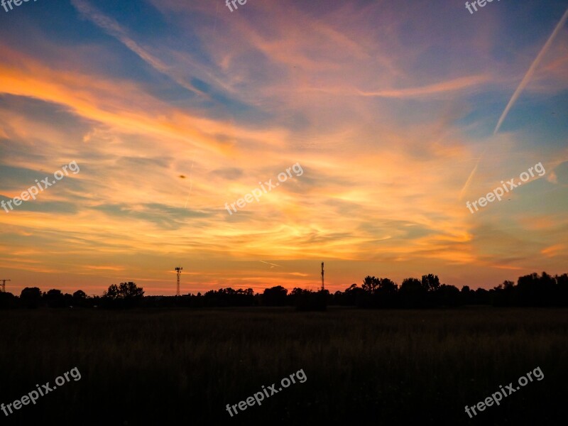 Sunset Sky Cloud Dusk In The Evening