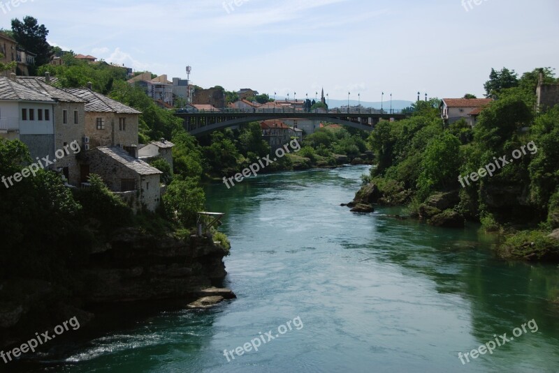 Mostar Bosnia Bridge River Architecture