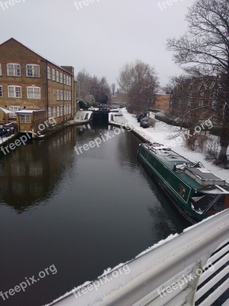 Canal Snow Hemel Hempstead Winter Cold