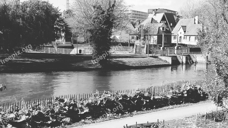 Bruges Black And White Places Of Interest Channel Historic Center