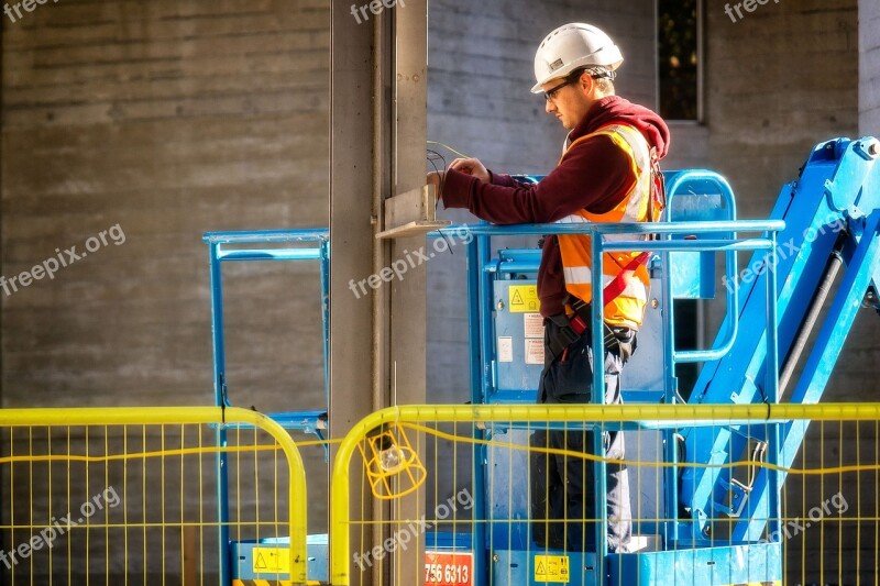 Work Electricity Cherry Picker Free Photos