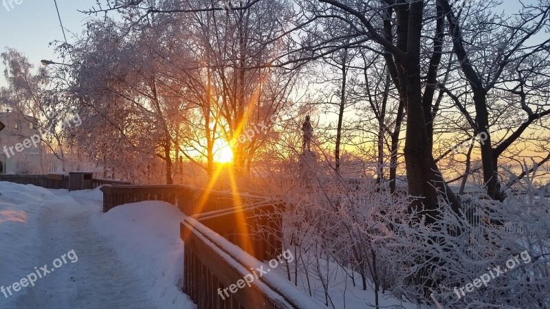 Anchorage Sunset Winter Snow Beauty