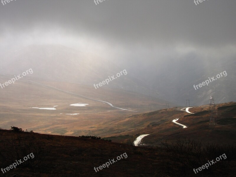 Mountains Mountain Plateau Road Serpentine Bad Weather