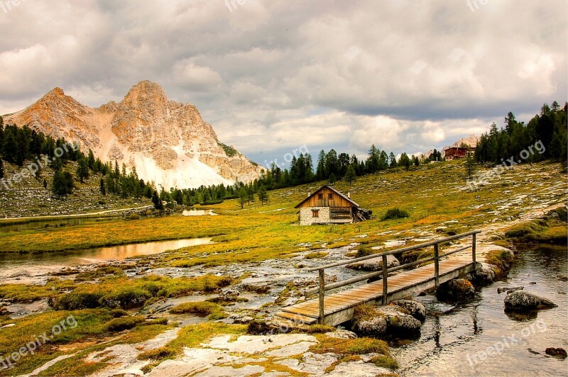 Dolomites Fanes Mountains Landscape Rock