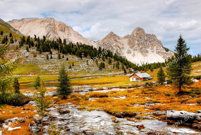 Dolomites Fanes Mountains Landscape Rock