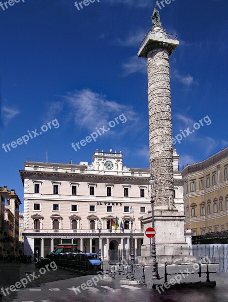 Mark-aurel-pillar Piazza Colonna Marcus Pillar Rome Italy