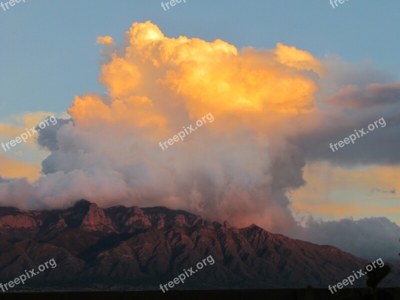 New Mexico Sky Sandias Clouds Mountains Landscape