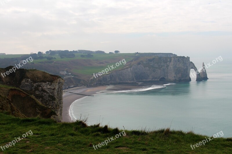 Etretat France Rock White Cliffs Normandy