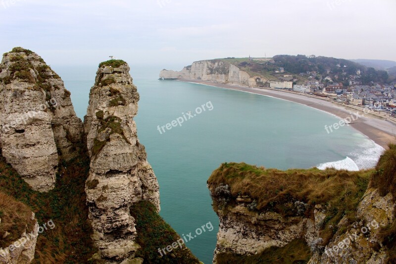 Etretat France Rock White Cliffs Normandy