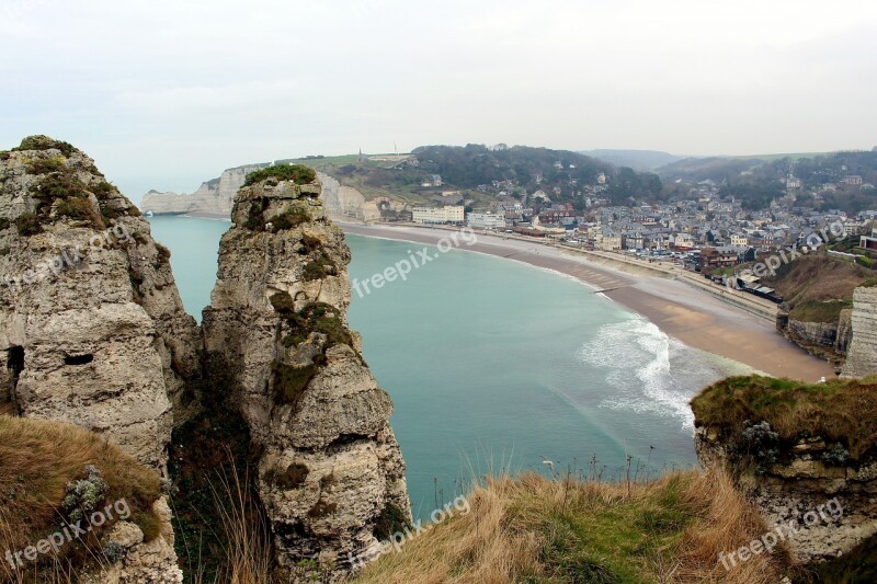 Etretat France Rock White Cliffs Normandy