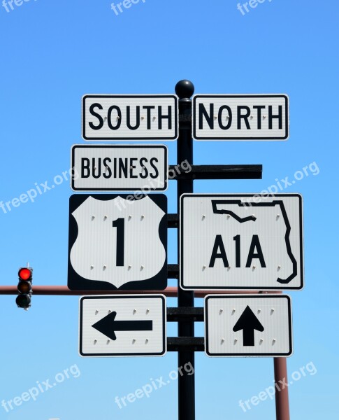 A1a Road Sign Sign Signage Directions Florida