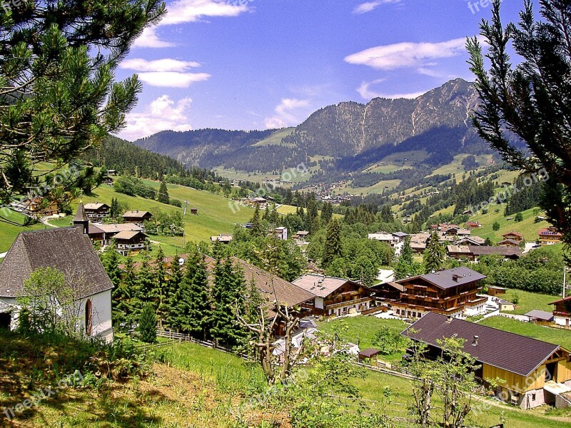 Tyrol Alpbach Valley Inneralpbach Panorama View