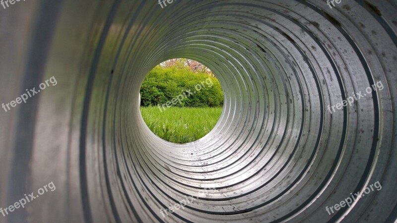 Tube Tunnel Galvanized Pipe Symmetry Free Photos