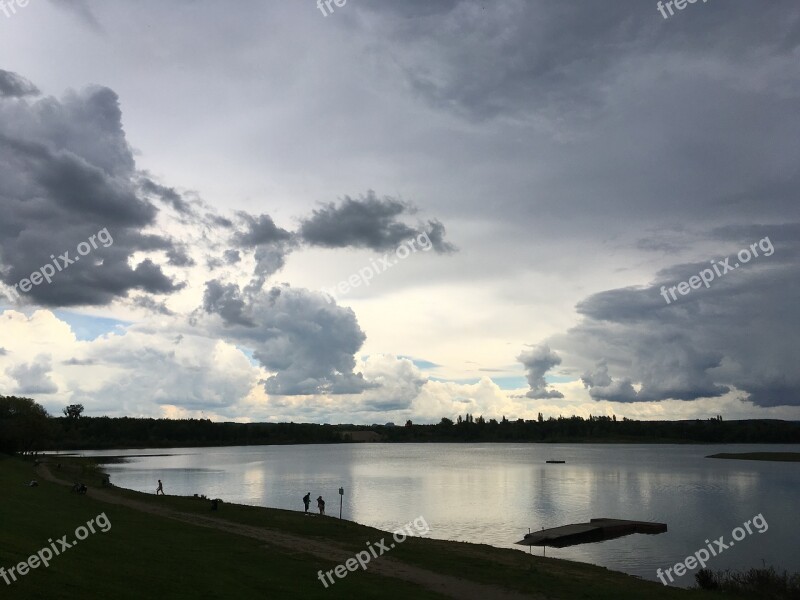 Reservoir Storm Saxony Thunderstorm Landscape