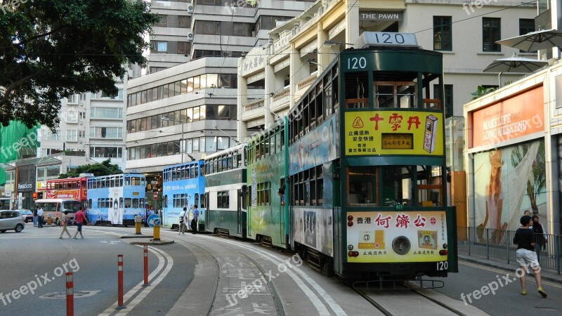 Hongkong Tram Vintage Asia Hong