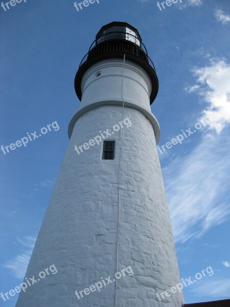 Lighthouse Portland Sky Tall Free Photos