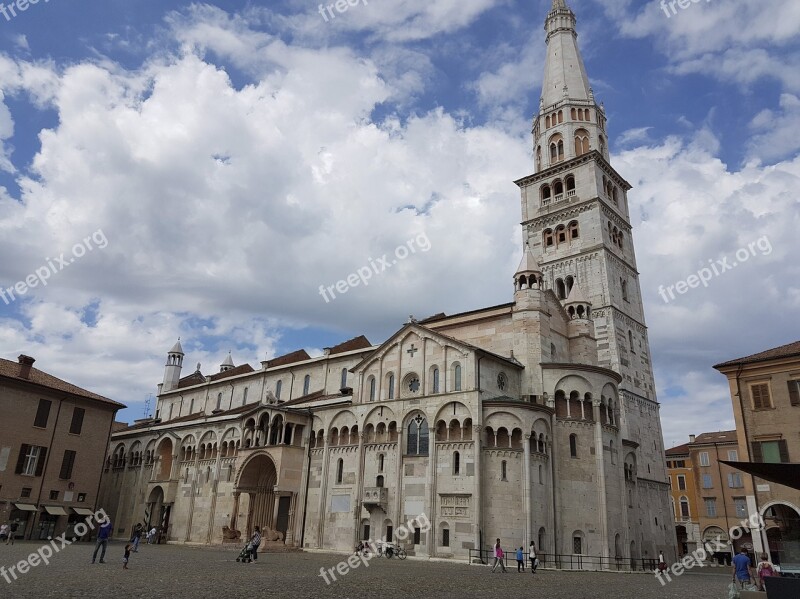 Modena Duomo Piazza Clouds Sky