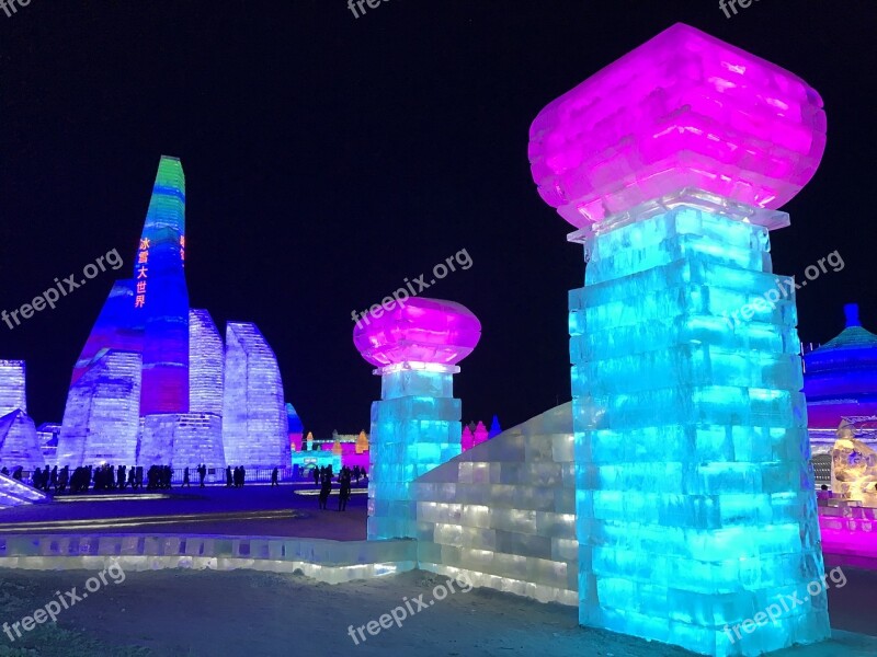 Harbin Ice And Snow World Ice Sculpture Free Photos