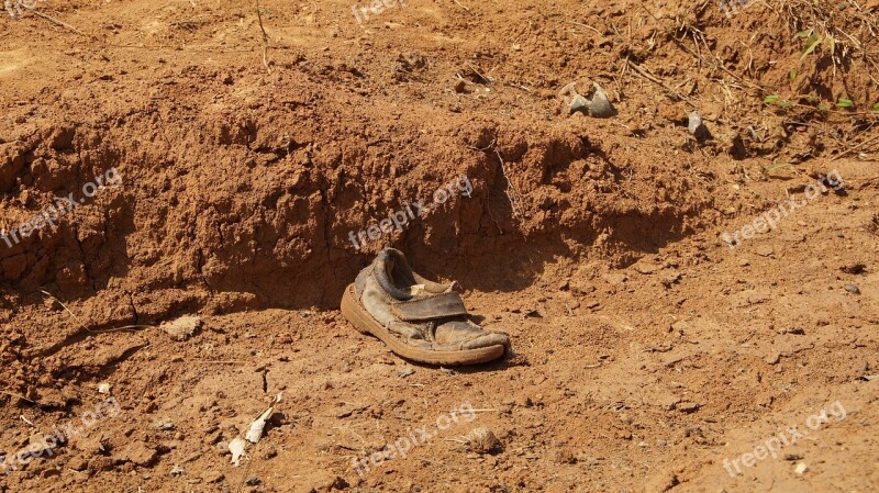 Shoe Red Earth Nature Old Earth