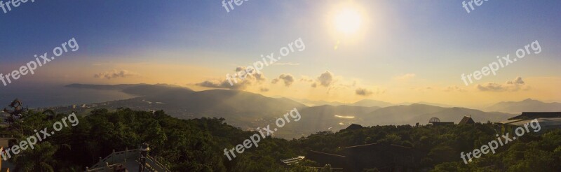 Sunset Sanya The Scenery Mountain Sea