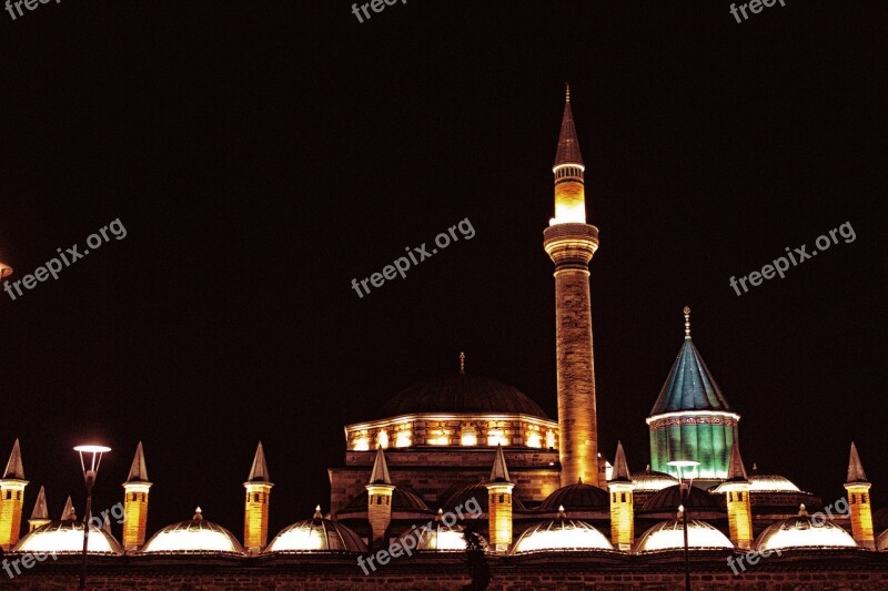 Mevlana Konya Night Cami The Minarets