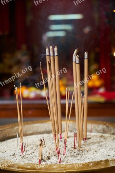 Incense Religion Worship Prayer Buddhism