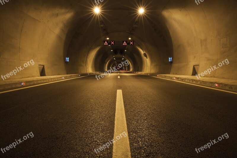 Road Ribbon Tunnel Asphalt Highway