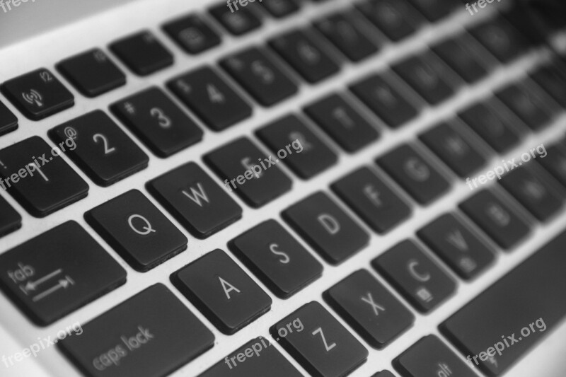 Keyboard Laptop Black And White Black White