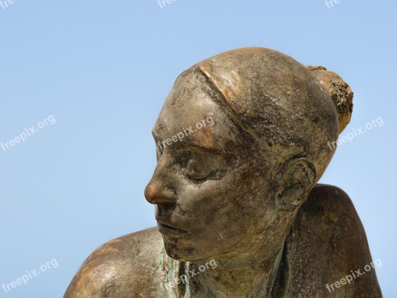 Woman Head Sculpture Art Paphos