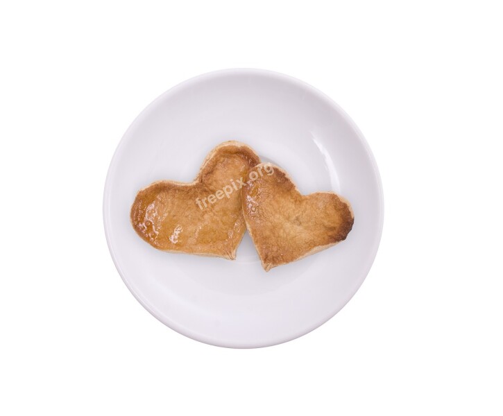 Plate Cookie Shape Heart Food