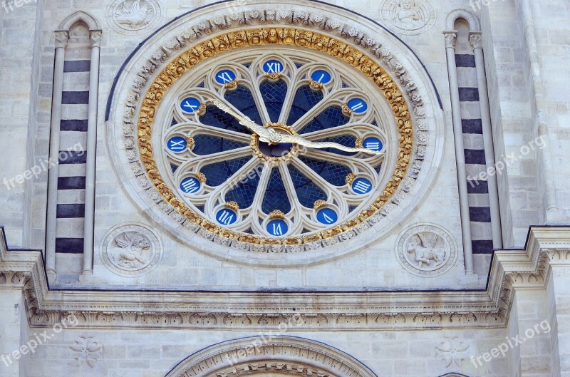 Clock Rosette St Denis Basilica Royal