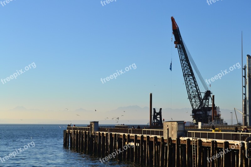 Waterfront Crane Dock Pier Industrial