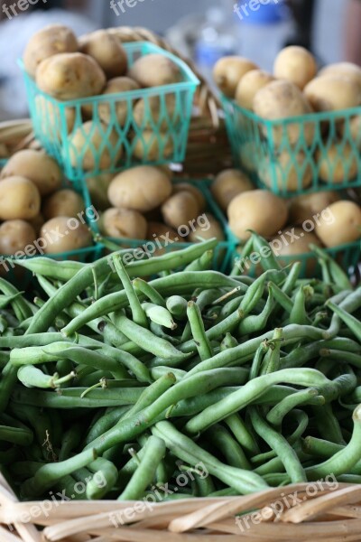 Green Beans Potatoes Food Vegetable Healthy