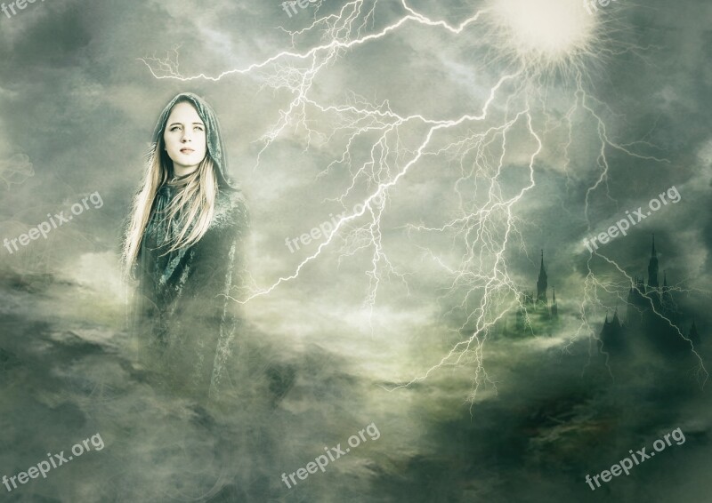 Goddess Composite Lightening Separated By Comma Free Photos