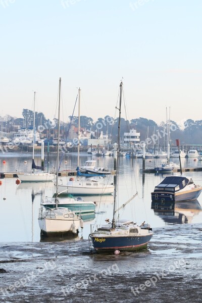 Boats Mud Hamble River Water