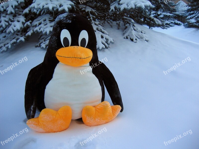 Linux Penguin Funny Snow Toy