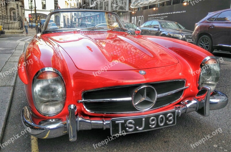 Vintage Car Mercedes Red 300sl