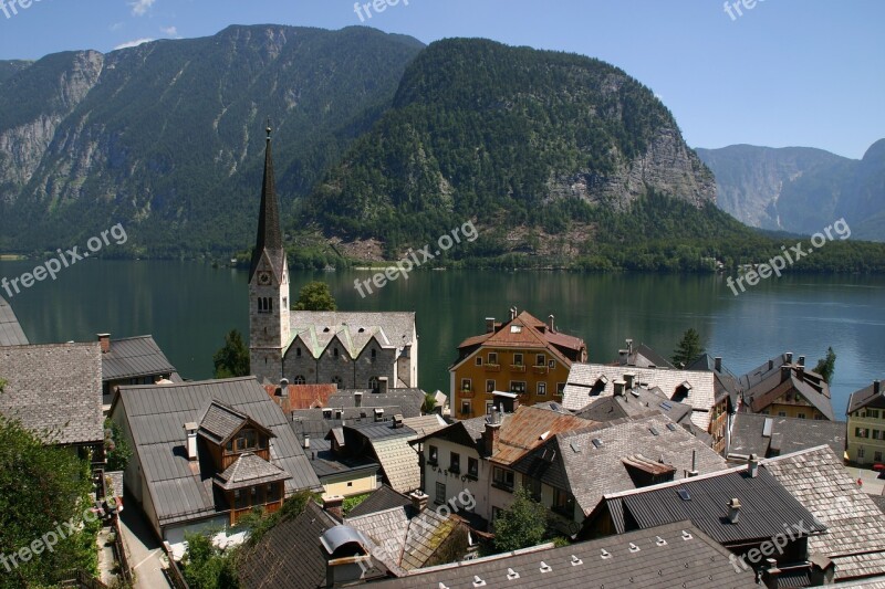 Hallstatt Austria Lake Mountains Water