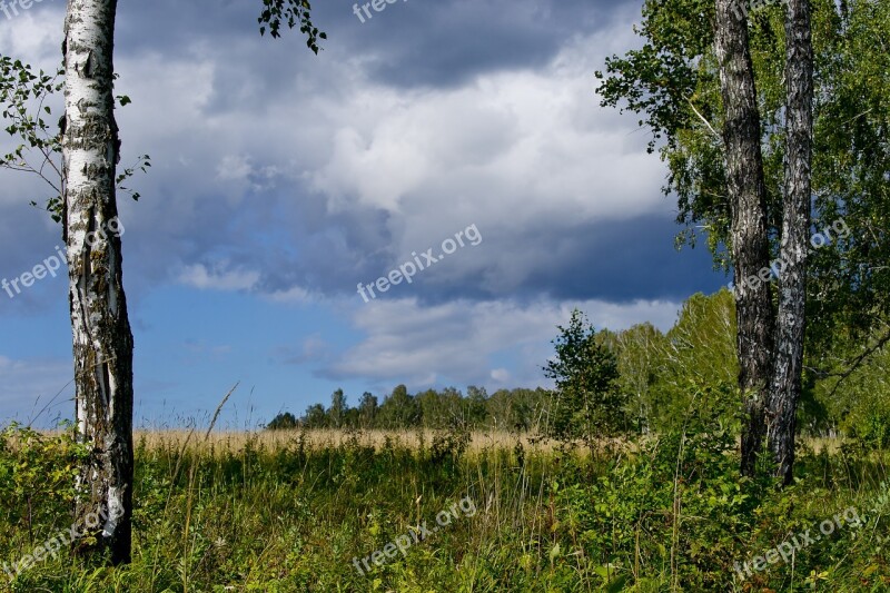 Landscape Blue Sky Dark Cloud White Clouds Nature