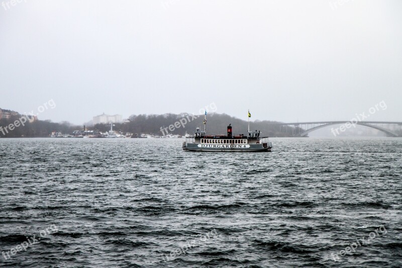 Ferry Boat Water The City Stockholm