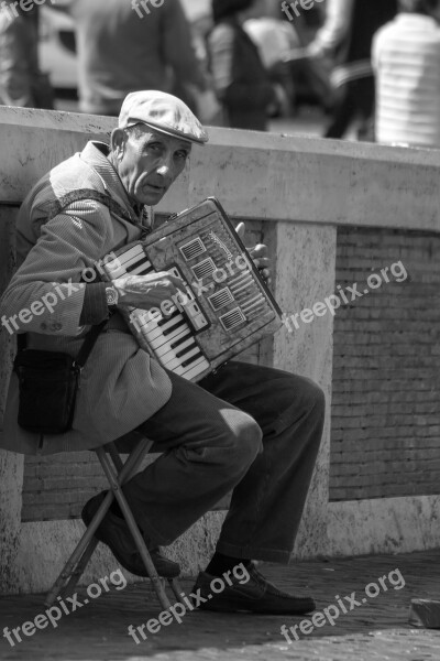 Rome Persons Old Person Music Street