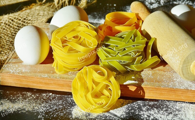 Noodles Tagliatelle Pasta Raw Colorful