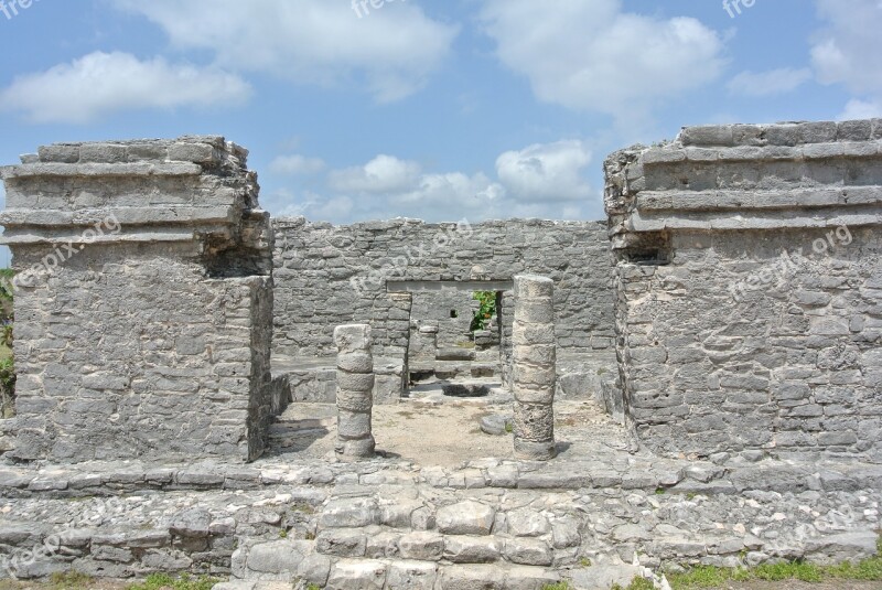 Tulum Mexico Ruins Archaeology Stone