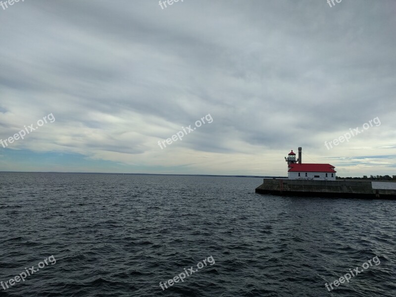 Lake Water Duluth Minnesota Lighthouse