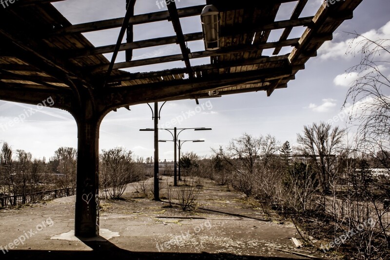 Railway Station Walk Old Landscape Hiking