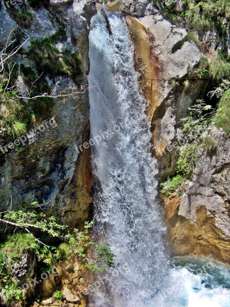 Natural Spectacle Waterfall Karawanken Carinthia Gorge